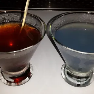 Smoked Manhattan ($13) &amp; Lavender aviation ($12)