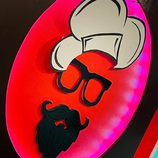 Sign inside the restaurant.