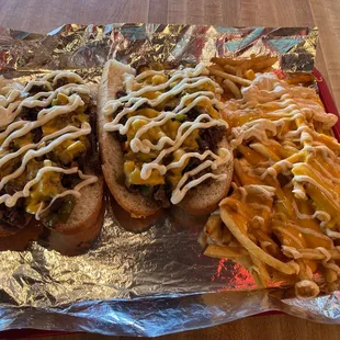 Signature Philly Cheesesteak w/cheesy fries