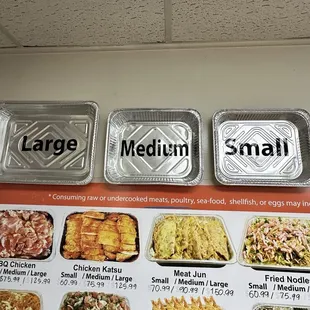 Platter sizes