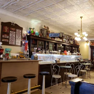 the interior of a soda shop