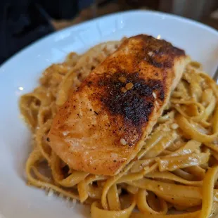 Chipotle Pasta with salmon