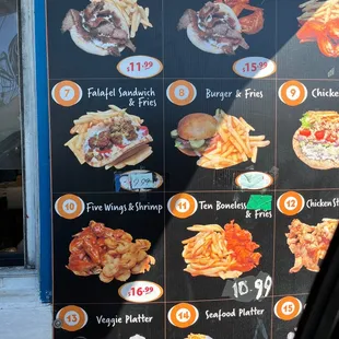 a menu for a fast food restaurant