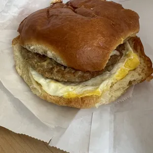 sausage egg cheese kolache sandwich