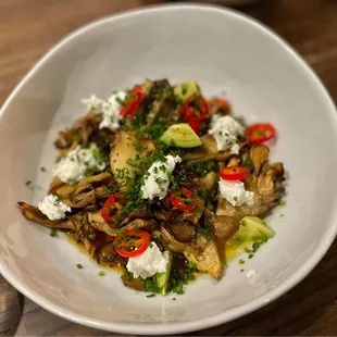 Warm mushroom salad