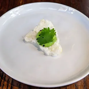 S.K.Y. 09-07-2020: Rice Cracker - Edamame Puree, Black Sesame