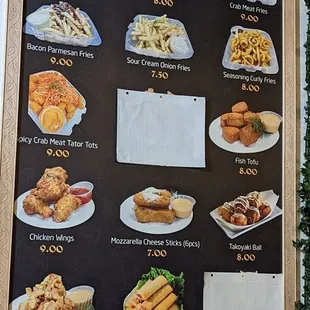 Fried Foods Menu