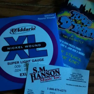 New Strings are always a must! Thank you S.M. Hanson Music Inc! Will be coming back soon.