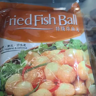 a bag of fried fish ball