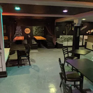 Downstairs bar with seating