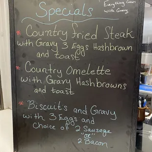 Menu country breakfast