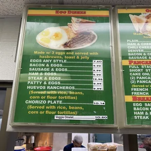 Menu egg plates