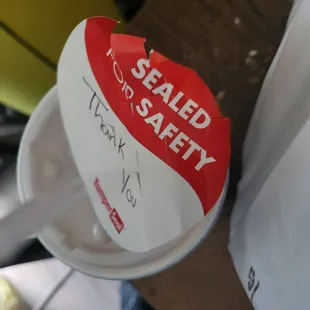 horchata. Sealed for delivery-before I unsealed and inserted my straw. Love it!