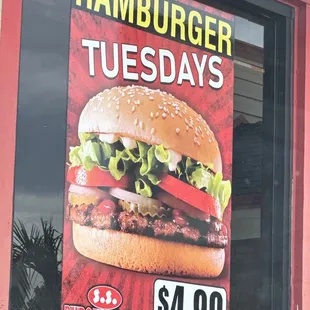 Hamburger Tuesday Specials