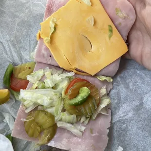  a person holding a sandwich