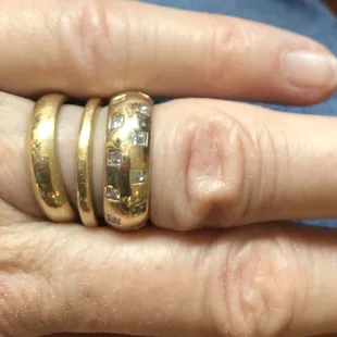 The ring they made for me is on the right.