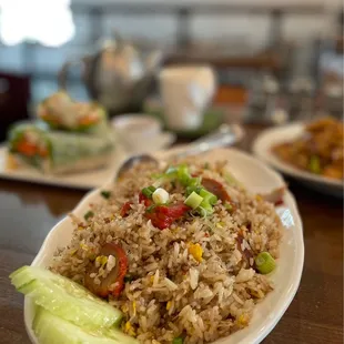 a plate of fried rice