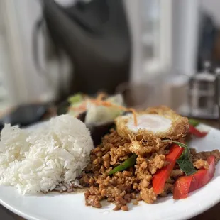 a plate of food on a table