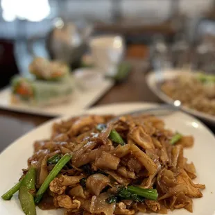 two plates of food on a table