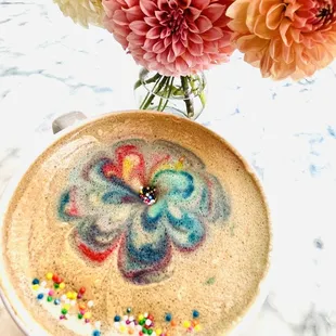 Rainbow latte!