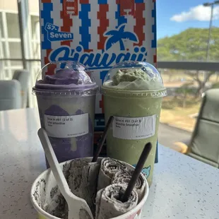 Got our drinks! You can sit down eat your sweet treats, play games or you can do your homework etc! It has AC to keep cool!