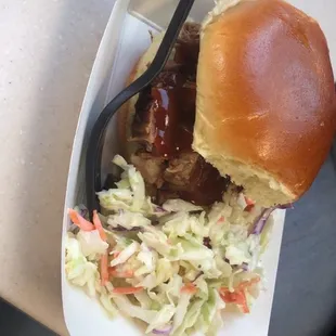 BBQ slider with slaw