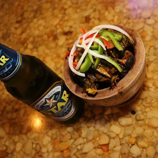 Goat head and Nigeria beer