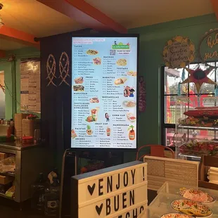 The menu and counter area