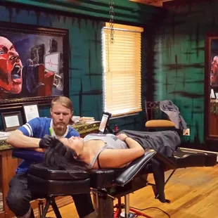 Starting the session out with the green sharpie and some serious focus :)))