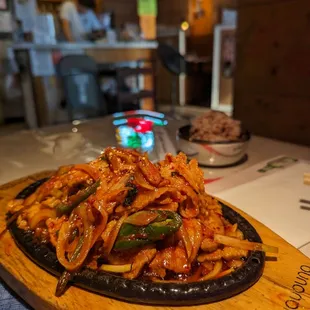 Pork belly with sesame leaves