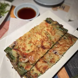 Seafood Pancake with dipping sauce