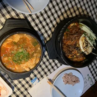 Tofu soup and bibambap