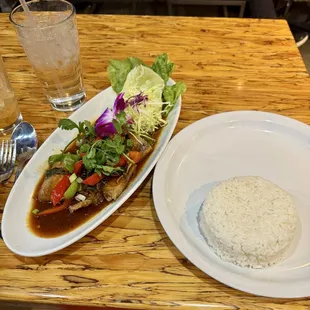 Pla Lad Prik with tilapia