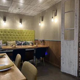 the dining area of a restaurant