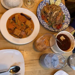 peanut curry and Thai Fried Rice