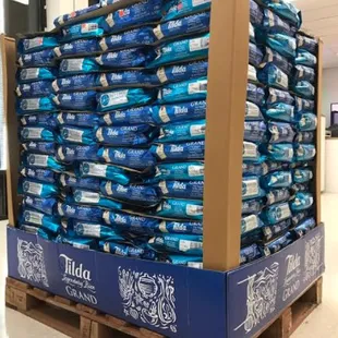 a pallet of tida products