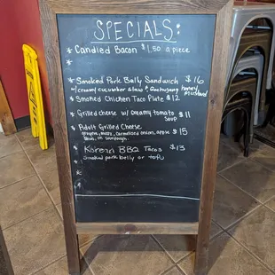 Specials board.