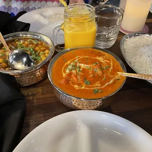 Chana Masala. Chicken Chilli Masala Mango Lassi