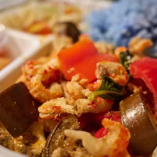 Crawfish curry plate
