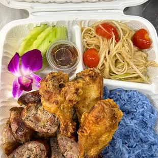 Combo #1 Lao Sausage &amp; LFC w/ Blue Butterfly sticky rice