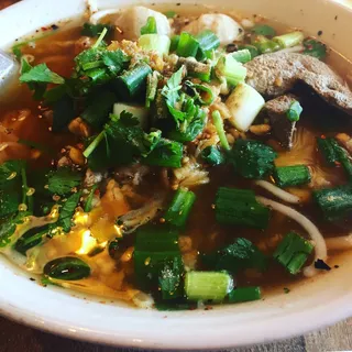Spicy Tom Yum Pork Noodle Soup