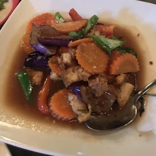 Eggplant Basil Tofu
