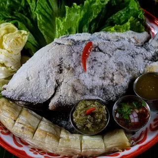 Grilled Salted Whole Live Tilapia Fish