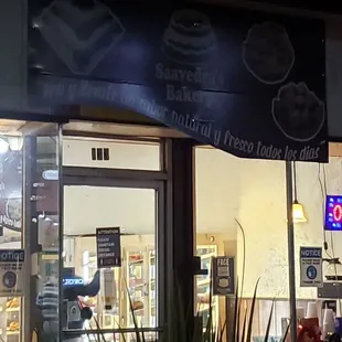 the front of the restaurant