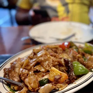 Drunken Noodles with Roasted Duck. Best Pad Kee Mao I&apos;ve had in ages.