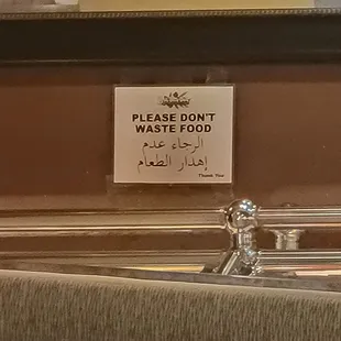 a sign in a restaurant