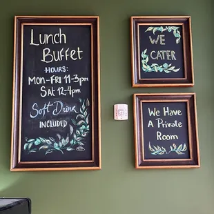 Lunch buffet hours etc