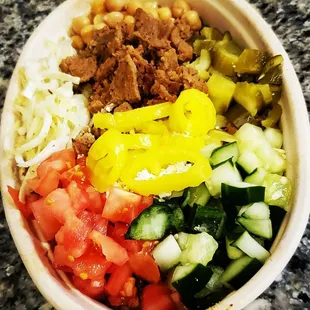 Gyro &amp; Rice Bowl with fresh veggies