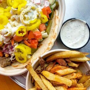 Gyro and Fries