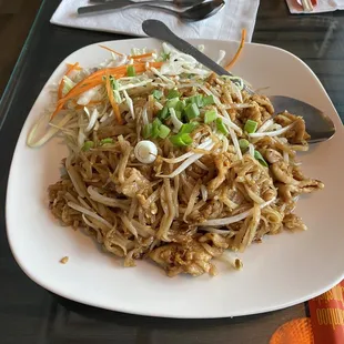 Kua mi Lao- similar to phad Thai but sweet garlic soy sauce.